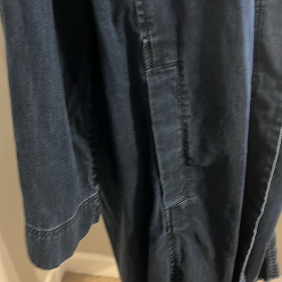 Navy Blue Jean Jacket with Draped Collar - Picture 3 of 5